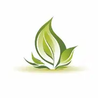 logo of a leaf on a white background, in the light beige and green style, soothing landscapes